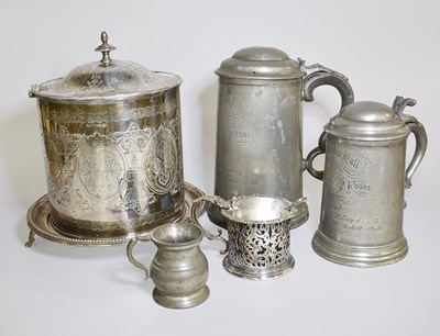 Lot 326 - Collection of Silver Plate, Pewter, Crowns, a...