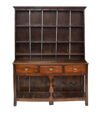 Lot 501 - A George II Oak Dresser and Rack, 2nd quarter...