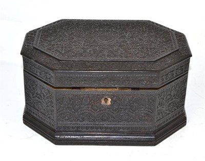 Lot 233 - A 19th century Anglo-Indian carved ebony box