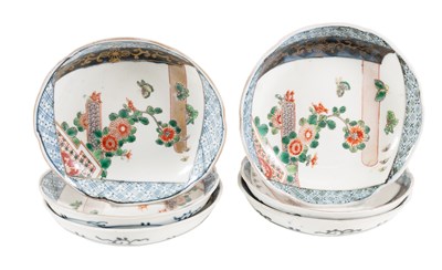 Lot 1172 - A Set of Six Imari Porcelain Saucers, Edo...
