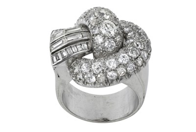 Lot 2138 - A Diamond Ring, circa 1940 of scroll form, set...