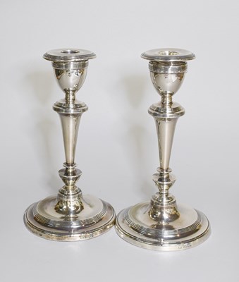 Lot 150 - A Pair of George V Silver Candlesticks, by...
