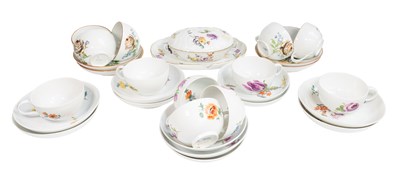 Lot 108 - Seven Meissen Porcelain Cups and Eleven...
