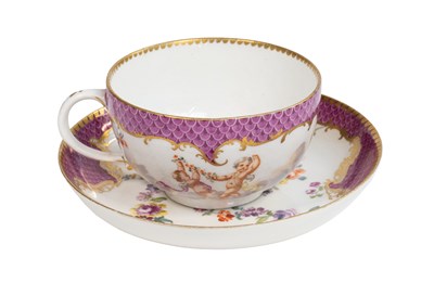 Lot 107 - A Meissen Porcelain cup and Saucer, circa 1760,...