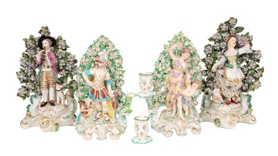 Lot 23 - A Pair of Chelsea Porcelain Figural...