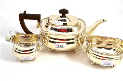 Lot 243 - A three piece silver tea service