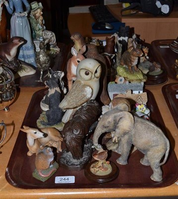 Lot 244 - A collection of Beswick and Border Fine Arts including a Fireside Fox, millefiori paperweight,...