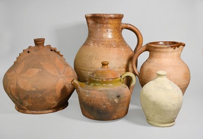 Lot 98 - A Verwood Pottery Jug With Glazed Lip, 27cm...