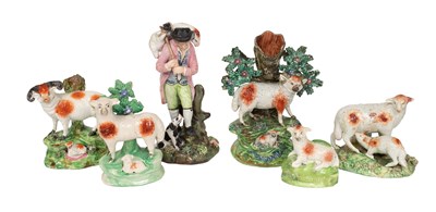 Lot 89 - A Walton Staffordshire Pearlware Ram and Lamb...