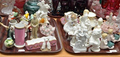 Lot 258 - Assorted Parian and bisque figures, decorative ceramics, animals etc