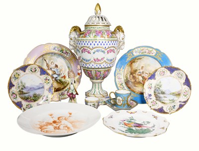 Lot 104 - A Dresden Porcelain Potpourri Urn and Cover,...