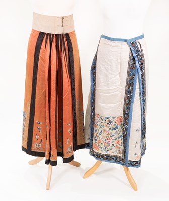 Lot 2269 - Late 19th Century Chinese Red Silk Skirt...