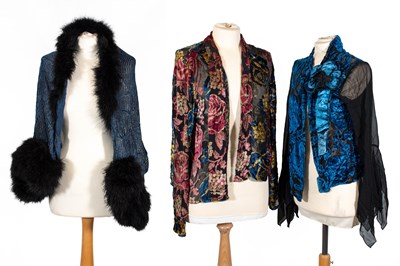 Lot 2202 - Circa 1920s Cut Velvet Evening Jacket, in...
