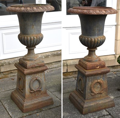 Lot 258 - A Pair of Victorian Style Cast Metal Campana...