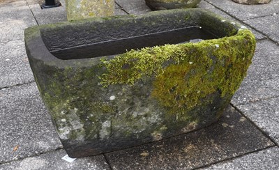 Lot 253 - A Carved Stone Garden Trough, of rectangular...