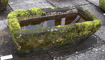 Lot 1206 - A Carved Stone Trough of Rectangular Form,...