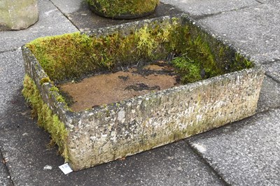 Lot 1209 - A Stone Sink, of rectangular form, the base...