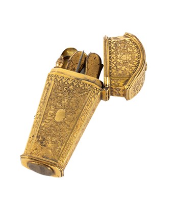 Lot 2230 - Early 19th Century Gilt Metal Etui, decorated...