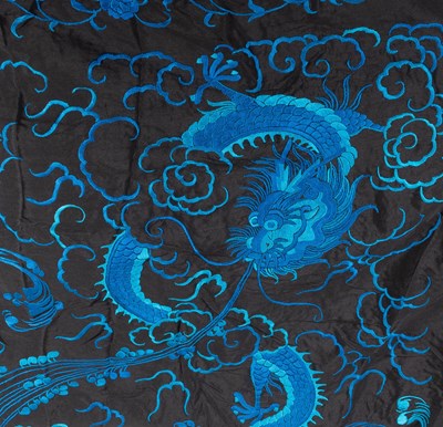 Lot 2198 - Circa 1920s Chinese Black Silk Shawl woven...