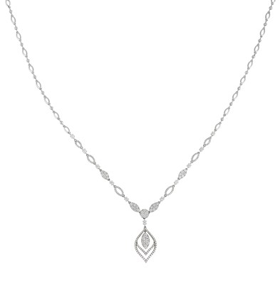 Lot 2091 - An 18 Carat White Gold Diamond Necklace the...