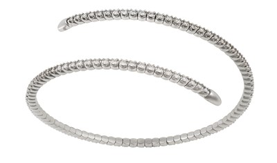 Lot 2117 - An 18 Carat White Gold Diamond Bangle of...