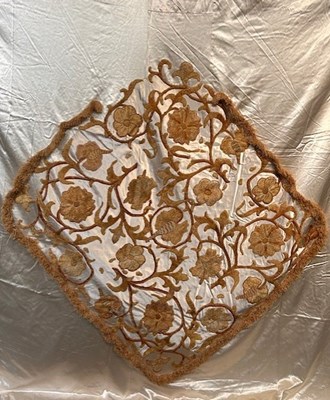 Lot 2181 - Circa 1930s Cream Satin Bed Cover with a...