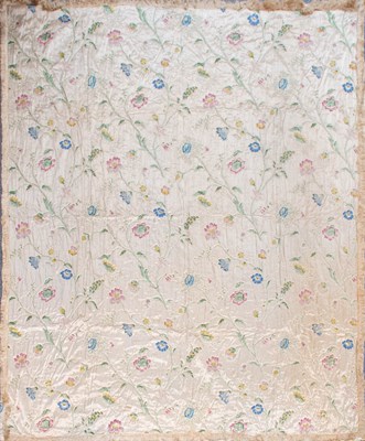 Lot 2222 - Early 20th Century Cream Satin Quilted Bed...