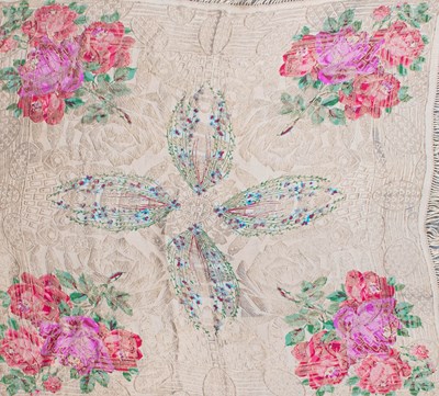 Lot 2205 - Circa 1920s Cream Silk and Gold Lamé Evening...