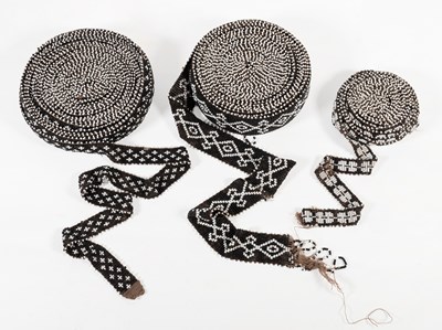 Lot 2247 - Three Late 19th Century Black and White Bead...