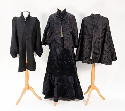 Lot 2248 - Victorian Black Silk Clothing comprising three...