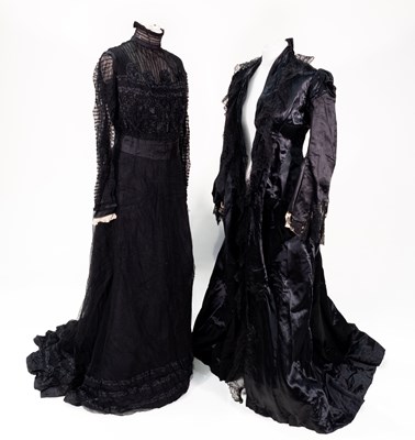 Lot 2231 - Circa 1890 Black Net Dress, lined with a fine...