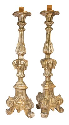 Lot 174 - A Pair of Italian Baroque Style Giltwood Gesso...