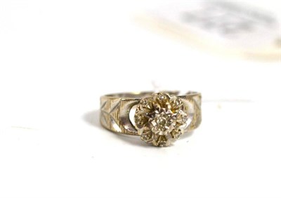 Lot 277 - A diamond cluster ring, stamped ";18CT"