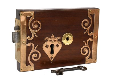 Lot 1 - A Mahogany-Cased Iron Rim Lock, circa 1850,...