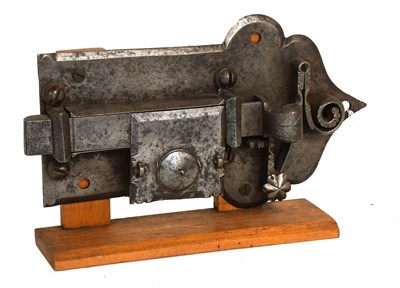 Lot 152 - A 17th Century Iron Door Lock, with draw back...