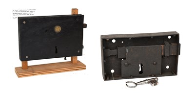 Lot 142 - A Mid 19th Century Three Bolt Rim Lock,...