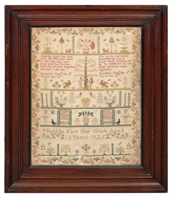 Lot 2045 - A Decorative Band Style Sampler Worked by...
