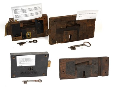 Lot 116 - A 19th Century Oak-Cased Plate Lock, finished...