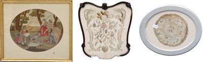 Lot 1042 - Early 19th Silkwork Needlework Picture...