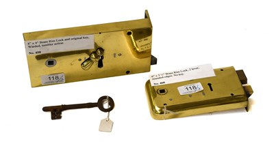 Lot 118 - A Brass Rim Lock, with original key, warded,...