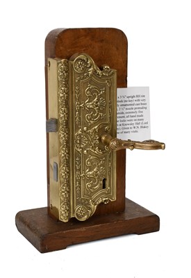 Lot 75 - A Brass Upright RH Rim Sash Lock, no key, with...
