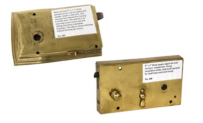 Lot 105 - A 19th Century Brass Square Edged Rim Lock, no...