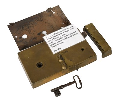 Lot 32 - A 19th Century Brass Warded Rim Lock, with one...