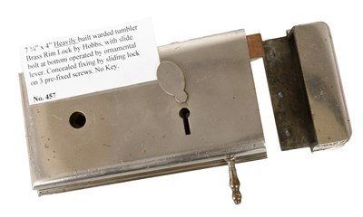 Lot 96 - A Brass and Nickel Plated Warded Tumbler Lock...