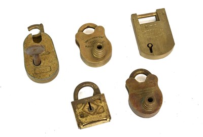Lot 63 - Five Assorted Brass Padlocks, including L&F...