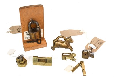 Lot 117 - Six Assorted Brass Padlocks, to include: a...