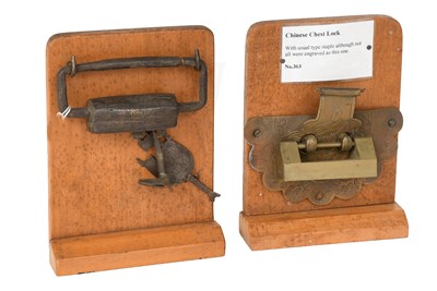 Lot 164 - A Chinese Chest Lock, with engraved and...