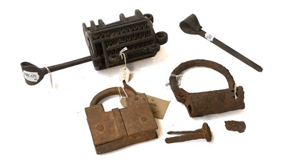 Lot 27 - A North African Trick Lock 12cm A D Shaped...