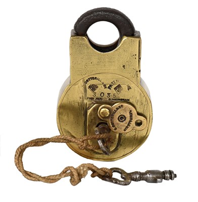 Lot 9 - A Large 19th Century Brass and Steel Padlock...