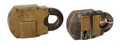 Lot 41 - A Late 19th Century Brass and Steel Padlock,...